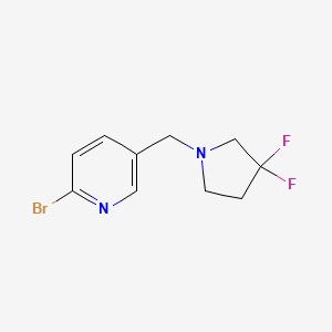 molecular formula C10H11BrF2N2 B8160355 2-Bromo-5-(3,3-difluoro-pyrrolidin-1-ylmethyl)-pyridine 