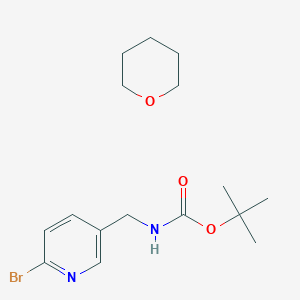 molecular formula C16H25BrN2O3 B8160373 tert-butyl N-[(6-bromopyridin-3-yl)methyl]carbamate;oxane 