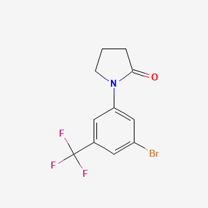 molecular formula C11H9BrF3NO B8160426 1-(3-Bromo-5-(trifluoromethyl)phenyl)pyrrolidin-2-one 