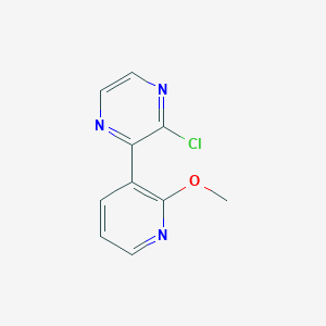 molecular formula C10H8ClN3O B8160435 2-Chloro-3-(2-methoxypyridin-3-yl)pyrazine 