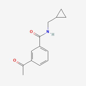 molecular formula C13H15NO2 B8160458 3-Acetyl-N-(cyclopropylmethyl)benzamide 