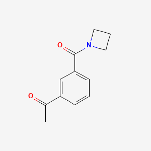 molecular formula C12H13NO2 B8160472 1-(3-(Azetidine-1-carbonyl)phenyl)ethanone 