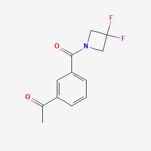 molecular formula C12H11F2NO2 B8160476 1-(3-(3,3-Difluoroazetidine-1-carbonyl)phenyl)ethanone 