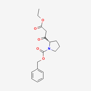molecular formula C17H21NO5 B8160494 (S)-benzyl 2-(3-ethoxy-3-oxopropanoyl)pyrrolidine-1-carboxylate 