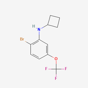 molecular formula C11H11BrF3NO B8160501 (2-Bromo-5-trifluoromethoxyphenyl)-cyclobutylamine 