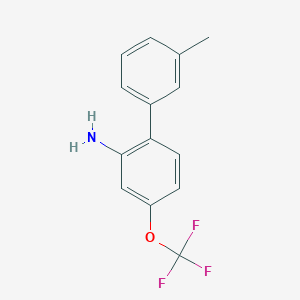 molecular formula C14H12F3NO B8160511 3'-Methyl-4-trifluoromethoxybiphenyl-2-ylamine 