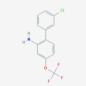 molecular formula C13H9ClF3NO B8160516 3'-Chloro-4-trifluoromethoxybiphenyl-2-ylamine 