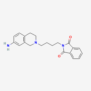molecular formula C21H23N3O2 B8160522 7-Amino-2-(4-phthalimidobutyl)-1,2,3,4-tetrahydroisoquinoline 