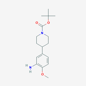 molecular formula C17H26N2O3 B8160540 Tert-butyl 4-(3-amino-4-methoxyphenyl)piperidine-1-carboxylate 