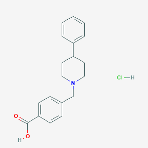 molecular formula C19H22ClNO2 B8160562 4-((4-Phenylpiperidin-1-yl)methyl)benzoic acid hydrochloride 