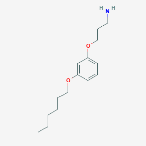 molecular formula C15H25NO2 B8160593 3-[3-(Hexyloxy)phenoxy]propan-1-amine 