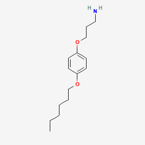 molecular formula C15H25NO2 B8160602 3-[4-(Hexyloxy)phenoxy]propan-1-amine 