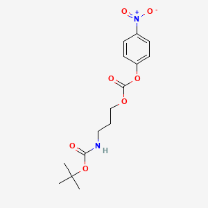 molecular formula C15H20N2O7 B8160681 3-(tert-Butoxycarbonylamino)propyl (4-nitrophenyl)carbonate 