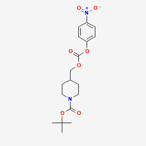 molecular formula C18H24N2O7 B8160682 tert-Butyl 4-((((4-nitrophenoxy)carbonyl)oxy)methyl)piperidine-1-carboxylate 