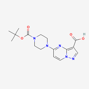molecular formula C16H21N5O4 B8160697 5-(4-tert-Butoxycarbonylpiperazin-1-yl)pyrazolo[1,5-a]pyrimidine-3-carboxylic acid 