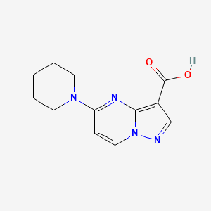 molecular formula C12H14N4O2 B8160705 5-(Piperidin-1-yl)pyrazolo[1,5-a]pyrimidine-3-carboxylic acid 