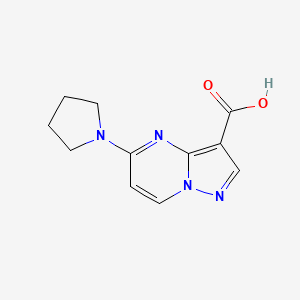 molecular formula C11H12N4O2 B8160714 5-(Pyrrolidin-1-yl)pyrazolo[1,5-a]pyrimidine-3-carboxylic acid 