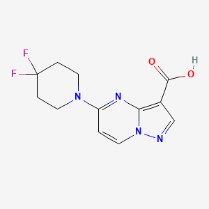 molecular formula C12H12F2N4O2 B8160722 5-(4,4-Difluoropiperidin-1-yl)pyrazolo[1,5-a]pyrimidine-3-carboxylic acid 