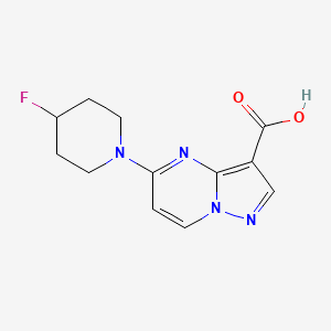molecular formula C12H13FN4O2 B8160730 5-(4-Fluoropiperidin-1-yl)pyrazolo[1,5-a]pyrimidine-3-carboxylic acid 