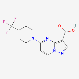 molecular formula C13H13F3N4O2 B8160736 5-(4-(Trifluoromethyl)piperidin-1-yl)pyrazolo[1,5-a]pyrimidine-3-carboxylic acid 