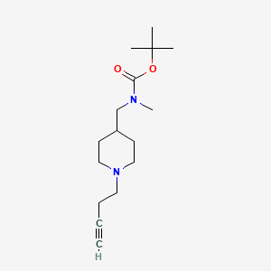 molecular formula C16H28N2O2 B8160740 tert-Butyl N-[(1-but-3-ynyl-4-piperidyl)methyl]-N-methylcarbamate 