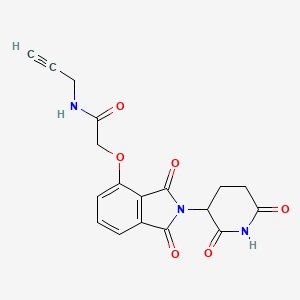 molecular formula C18H15N3O6 B8160761 2-((2-(2,6-Dioxopiperidin-3-yl)-1,3-dioxoisoindolin-4-yl)oxy)-N-(prop-2-yn-1-yl)acetamide 