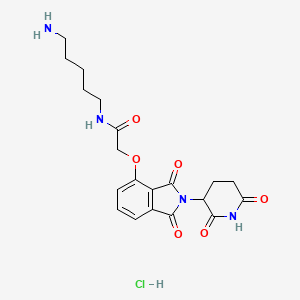 molecular formula C20H25ClN4O6 B8160765 N-(5-aminopentyl)-2-[2-(2,6-dioxopiperidin-3-yl)-1,3-dioxoisoindol-4-yl]oxyacetamide;hydrochloride 