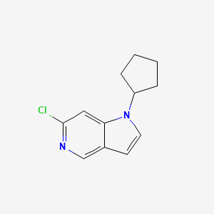 molecular formula C12H13ClN2 B8160800 6-chloro-1-cyclopentyl-1H-pyrrolo[3,2-c]pyridine 