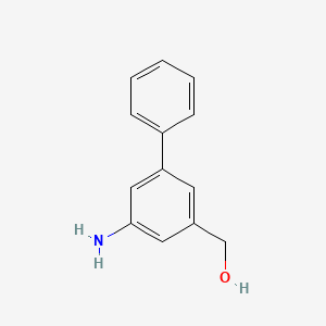 molecular formula C13H13NO B8160817 (5-Amino-[1,1'-biphenyl]-3-yl)methanol 