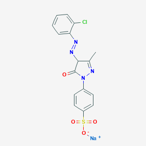 molecular formula C16H12ClN4NaO4S B081609 Sodium 4-[4-[(2-chlorophenyl)azo]-4,5-dihydro-3-methyl-5-oxo-1H-pyrazol-1-yl]benzenesulphonate CAS No. 10566-47-9