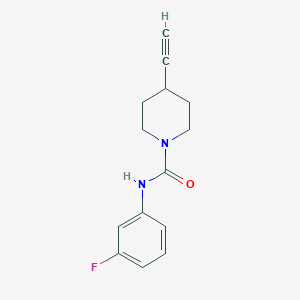molecular formula C14H15FN2O B8160926 4-Ethynyl-N-(3-fluorophenyl)piperidine-1-carboxamide 