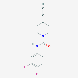 molecular formula C14H14F2N2O B8160928 N-(3,4-Difluorophenyl)-4-ethynylpiperidine-1-carboxamide 