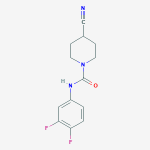molecular formula C13H13F2N3O B8160933 4-Cyano-N-(3,4-difluorophenyl)piperidine-1-carboxamide 