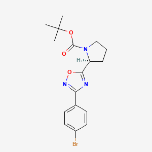 molecular formula C17H20BrN3O3 B8160964 (S)-tert-butyl 2-(3-(4-bromophenyl)-1,2,4-oxadiazol-5-yl)pyrrolidine-1-carboxylate 