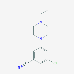 molecular formula C13H16ClN3 B8160997 3-Chloro-5-(4-ethylpiperazin-1-yl)benzonitrile 