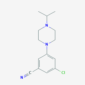 molecular formula C14H18ClN3 B8161004 3-Chloro-5-(4-isopropylpiperazin-1-yl)benzonitrile 