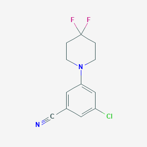 molecular formula C12H11ClF2N2 B8161010 3-Chloro-5-(4,4-difluoropiperidin-1-yl)benzonitrile 