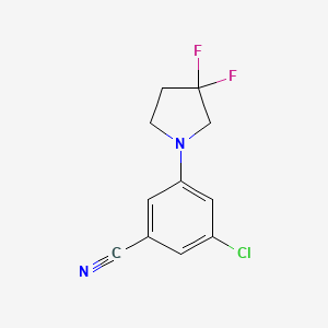 molecular formula C11H9ClF2N2 B8161021 3-Chloro-5-(3,3-difluoropyrrolidin-1-yl)benzonitrile 