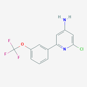 molecular formula C12H8ClF3N2O B8161068 2-Chloro-6-(3-(trifluoromethoxy)phenyl)pyridin-4-amine 