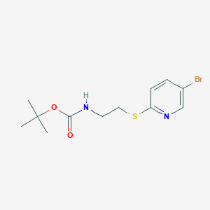 molecular formula C12H17BrN2O2S B8161089 tert-Butyl (2-((5-bromopyridin-2-yl)thio)ethyl)carbamate 