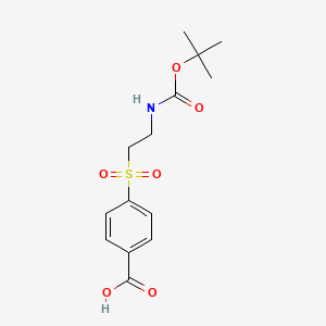 molecular formula C14H19NO6S B8161098 4-((2-((tert-Butoxycarbonyl)amino)ethyl)sulfonyl)benzoic acid 