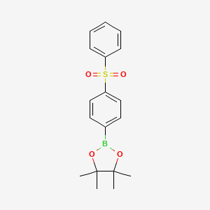 molecular formula C18H21BO4S B8161114 4,4,5,5-Tetramethyl-2-(4-(phenylsulfonyl)phenyl)-1,3,2-dioxaborolane 