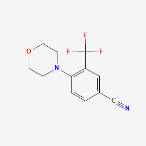 molecular formula C12H11F3N2O B8161121 4-Morpholino-3-(trifluoromethyl)benzonitrile 
