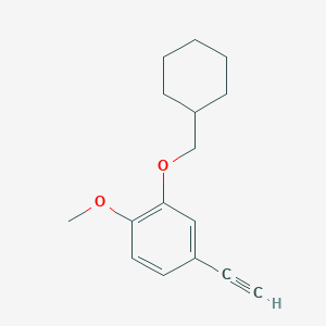 molecular formula C16H20O2 B8161150 2-(Cyclohexylmethoxy)-4-ethynyl-1-methoxybenzene 