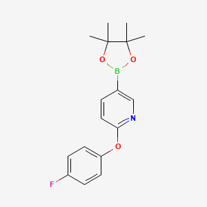 molecular formula C17H19BFNO3 B8161208 2-(4-Fluorophenoxy)-5-(4,4,5,5-tetramethyl-1,3,2-dioxaborolan-2-yl)pyridine 