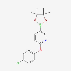 molecular formula C17H19BClNO3 B8161210 2-(4-Chlorophenoxy)-5-(4,4,5,5-tetramethyl-1,3,2-dioxaborolan-2-yl)pyridine 