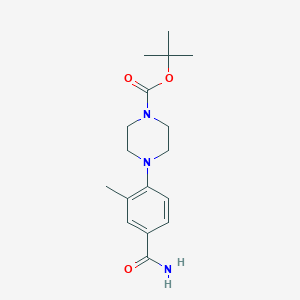 molecular formula C17H25N3O3 B8161214 tert-Butyl 4-(4-carbamoyl-2-methylphenyl)piperazine-1-carboxylate 
