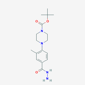 molecular formula C17H26N4O3 B8161222 tert-Butyl 4-(4-(hydrazinecarbonyl)-2-methylphenyl)piperazine-1-carboxylate 