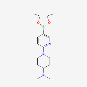 molecular formula C18H30BN3O2 B8161251 N,N-dimethyl-1-(5-(4,4,5,5-tetramethyl-1,3,2-dioxaborolan-2-yl)pyridin-2-yl)piperidin-4-amine 