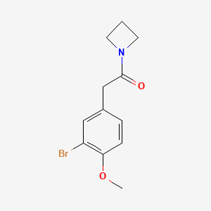 molecular formula C12H14BrNO2 B8161266 1-(Azetidin-1-yl)-2-(3-bromo-4-methoxyphenyl)ethanone 